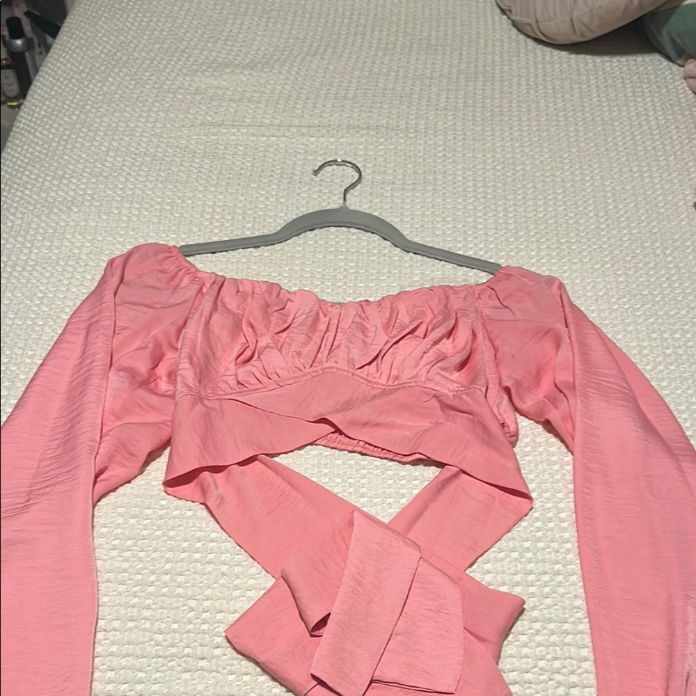 Pink Off-Shoulder Women's Top